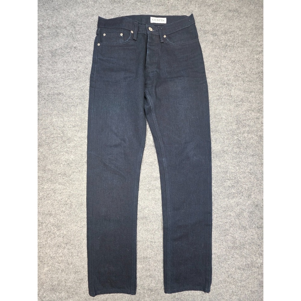 Gustin Slim Selvedge Raw Denim Jeans Men's 30 (FITS 28x31) Blue Stretch 221 Slim